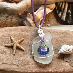Purple sea-glass necklace